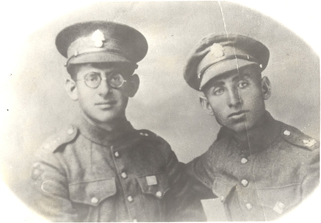 Louis Nirenstein and Frank Lieberman were among those volunteering for the Jewish Legion in 1917.